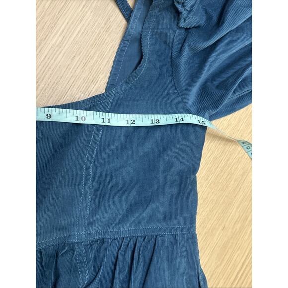 NWT ANTHROPOLOGIE LONG SLEEVES FOREST GREEN CORDUROY BABYDOLL DRESS SMALL 2032 - Picture 6 of 9